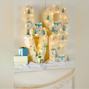 Anthropologie Festive Sisal Light-Up Diorama, NIB